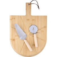 Bamboe Pizzaplank Set met Snijder en Spatel