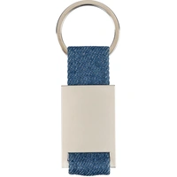 Denim Sleutelhanger met Metalen Ring