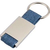Denim Sleutelhanger met Metalen Ring