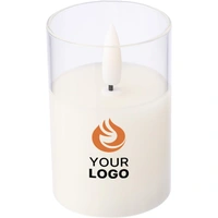 PP LED-kaars in glazen houder