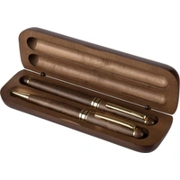 Walnoot houten balpen set