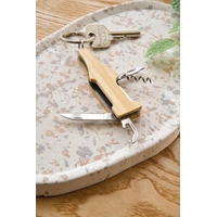 Bamboe multitool-sleutelhanger