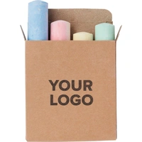 Kartonnen box met stoepkrijt