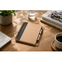Notitieboek Stella | Gerecycled karton | Gelinieerd | Balpen