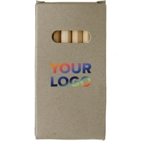 Set van 6 kleine houten kleurpotloden