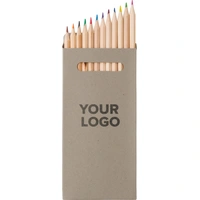 Set van 12 Houten Kleurpotloden