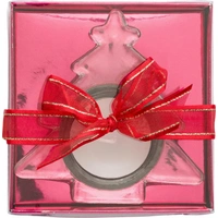 Glazen dennenboom theelichthouder