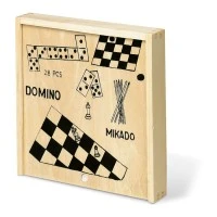 Houten Spelletjesdoos met 4 Spellen