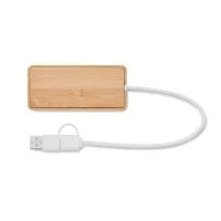 Bamboe USB Hub 3 Poorten