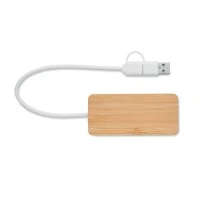 Bamboe USB Hub 3 Poorten