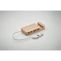 Bamboe USB Hub 4 Poorten