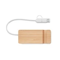Bamboe USB Hub 4 Poorten