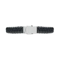 Gevlochten kunstleren armband 21 cm