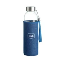 Glazen Drinkfles met Denimlook 500ml