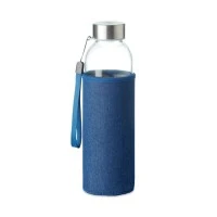 Glazen Drinkfles met Denimlook 500ml