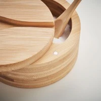 Bamboe Peper en Zout Doosje met Lepel
