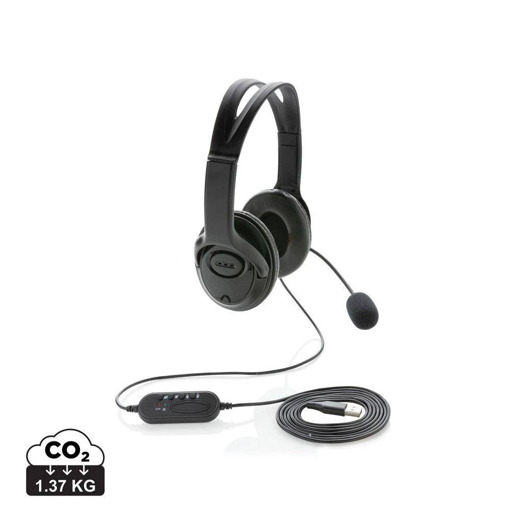 Over-ear USB hoofdtelefoon met microfoon