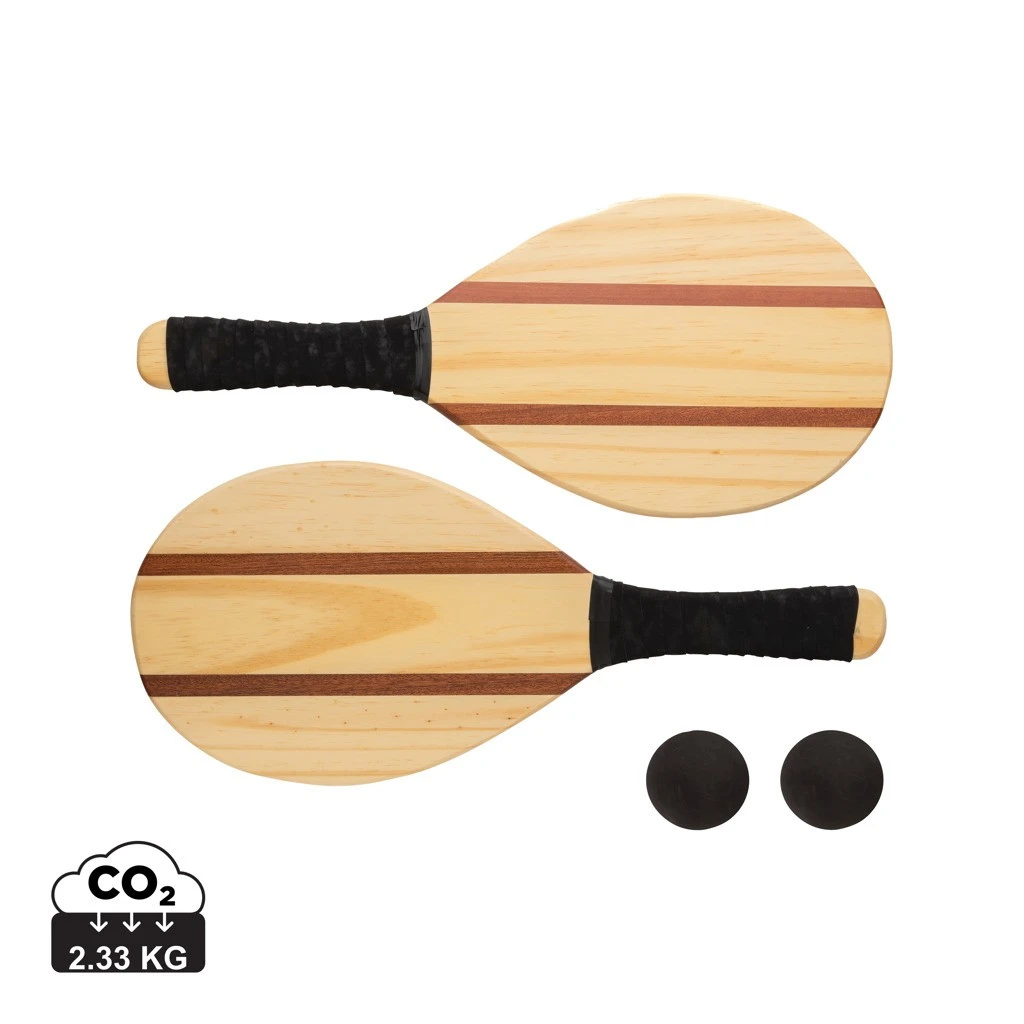 Houten frescobol set met ballen