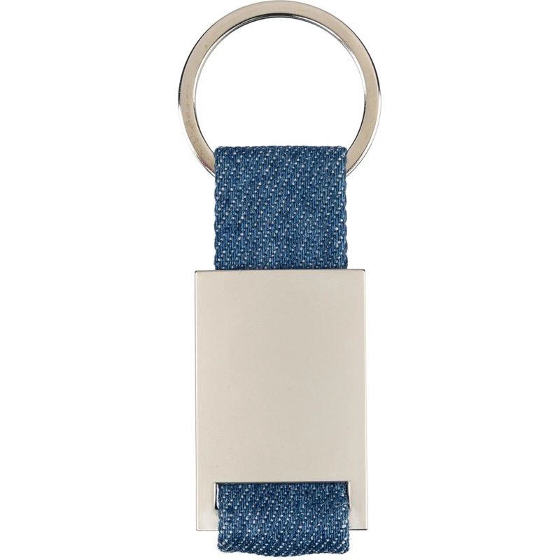 Denim Sleutelhanger met Metalen Ring