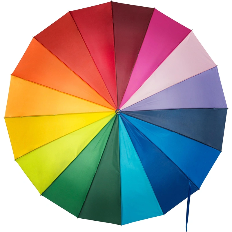 Handmatige 190T Polyester Regenboogparaplu