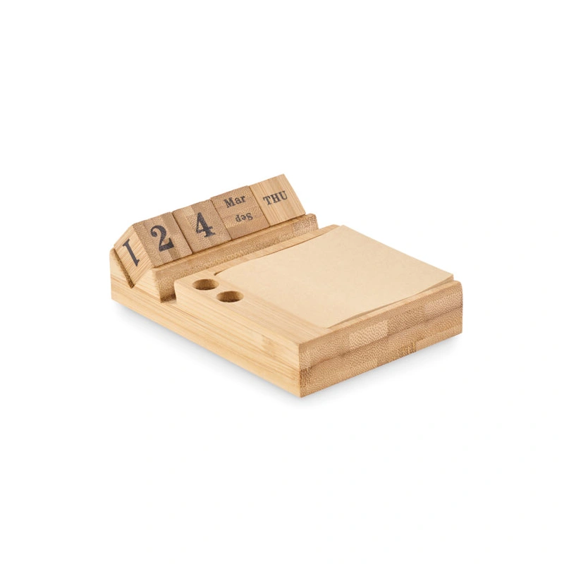 Bamboe Bureaukalender met Telefoonhouder