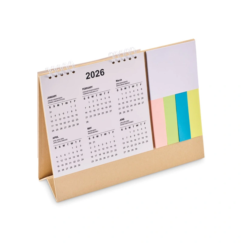Bureaukalender met memoblok voor 4 jaar