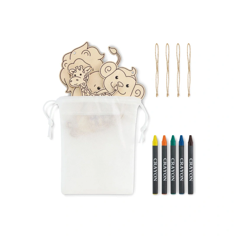 Houten Dierenhangers Kleurset