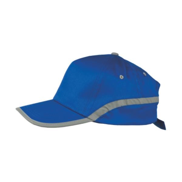 Cap 5 panel met reflecterende band en klittenbandsluiting