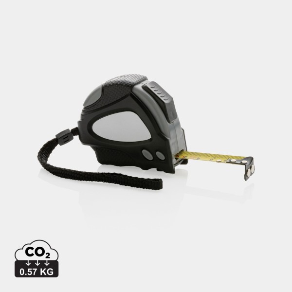 RCS gerecycled plastic Autostop rolmaat 3m/16mm, zwart