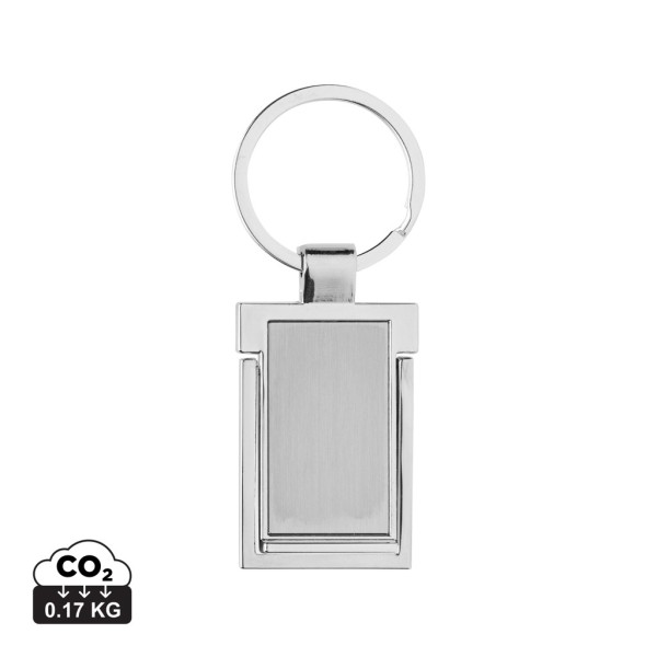 RSC sleutelhanger gerecycled zinc alloy met telefoon stand, zilver