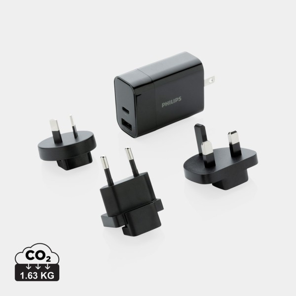 Philips 30W ultra snelle reisadapter set, zwart