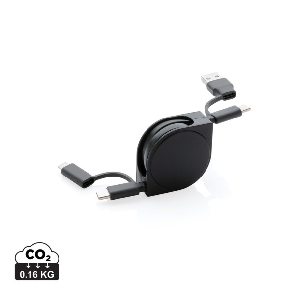 RCS standaard recycled plastic and TPE 6-in-1 kabel, zwart