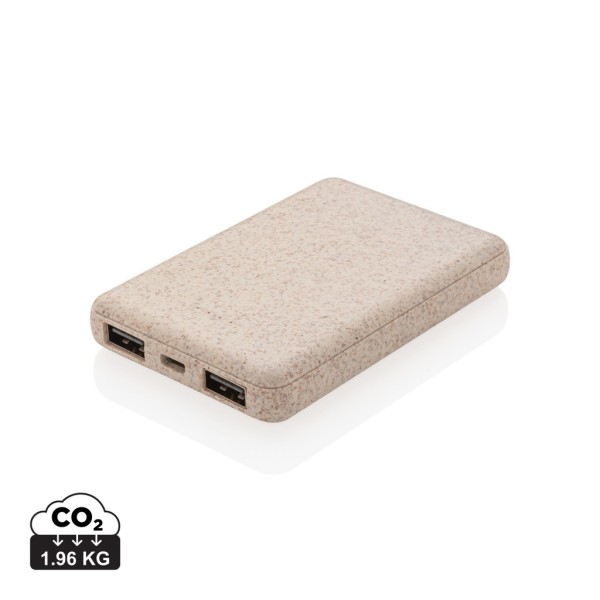 5.000 mAh zakformaat powerbank van tarwestro, khaki
