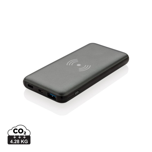 10.000 mAh powerbank met 10W draadloos snelladen met PD, grijs