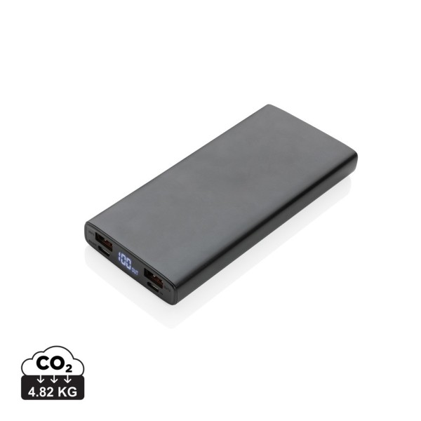 Aluminium 18W 10.000 mAh PD Powerbank, zwart