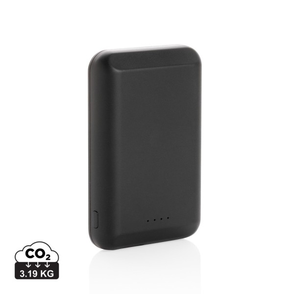 Magnetische 5000 mAh 5W draadloze powerbank, zwart