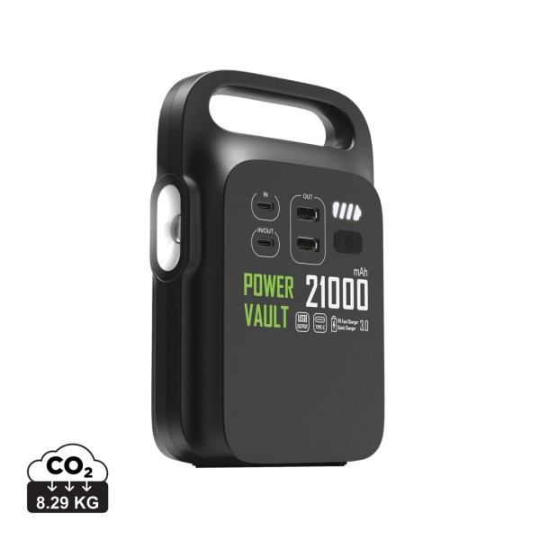 Power Vault RCS gerecycled plastic 21.000 mah power station, zwart