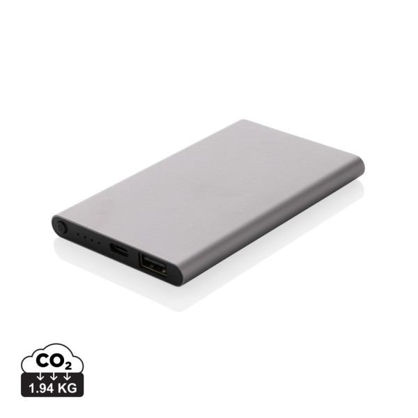 RCS gerecycled plastic/alu 4000 mah powerbank met type C, antraciet