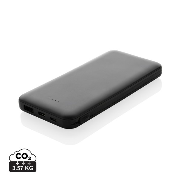 Lockhart RCS gerecycled plastic 10.000 powerbank, zwart