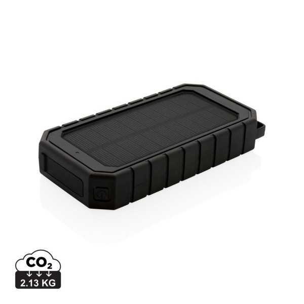 RCS recycled plastic solar powerbank 10W Wireless, zwart