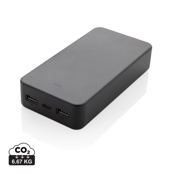 Boostcore RCS recycled plastic powerbank 20.000mAh met USB C, zwart