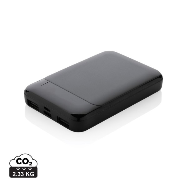RCS gerecycled plastic 5.000 mAh powerbank, zwart
