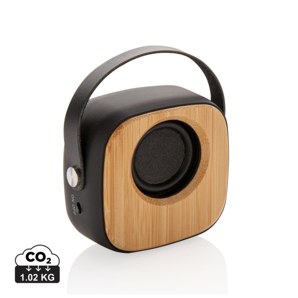 Bamboe 3W draadloze fashion speaker, zwart