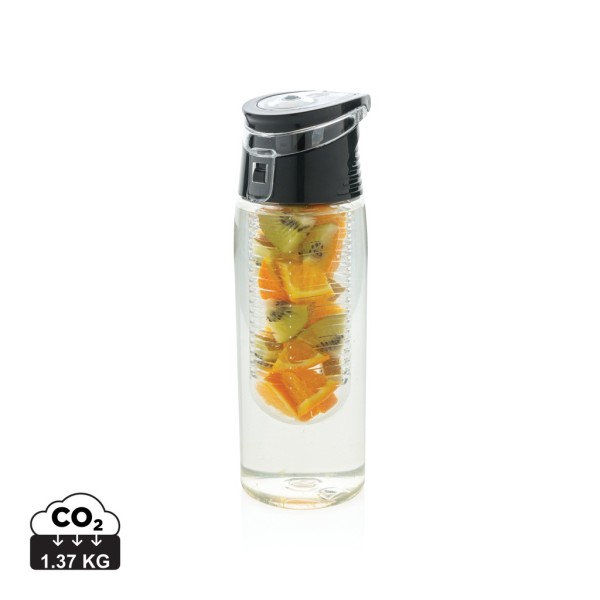 Afsluitbare waterfles met infuser, transparant