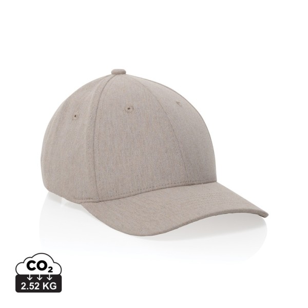 Milo AWARE™ recycled heather 6 paneel cap 200gr, gebroken wit
