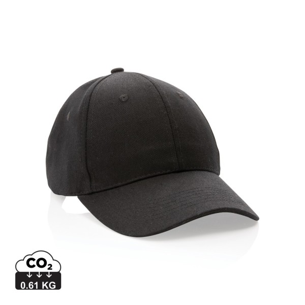Impact AWARE™ 6 panel 280gr gerecycled katoenen cap, zwart