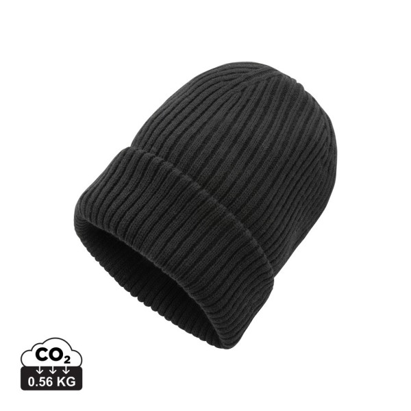 Impact AWARE™ Polylana® dubbel gebreide beanie, zwart
