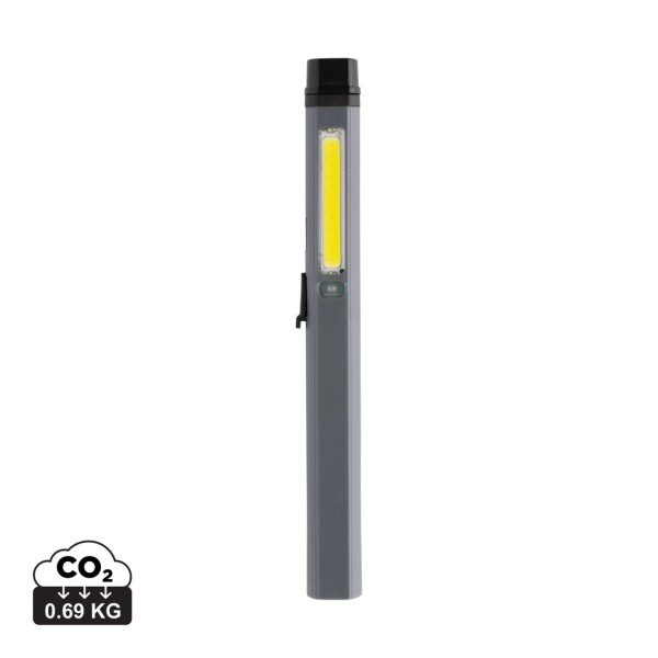 Gear X RCS gerecycled plastic USB-oplaadbare penlamp, grijs