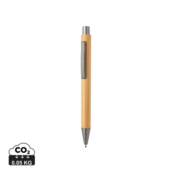 Slim design bamboe pen, bruin