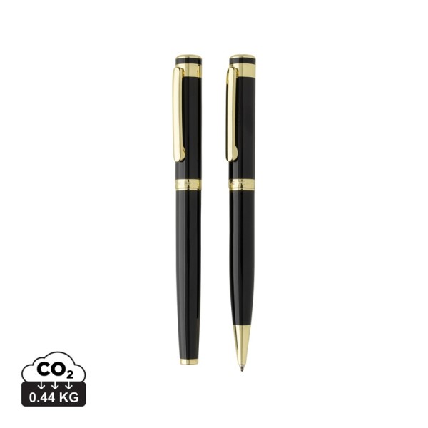 Swiss Peak Luca RCS recycled brass deluxe pen set, zwart